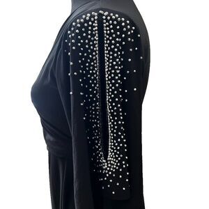 MSK black dress cold shoulder gems